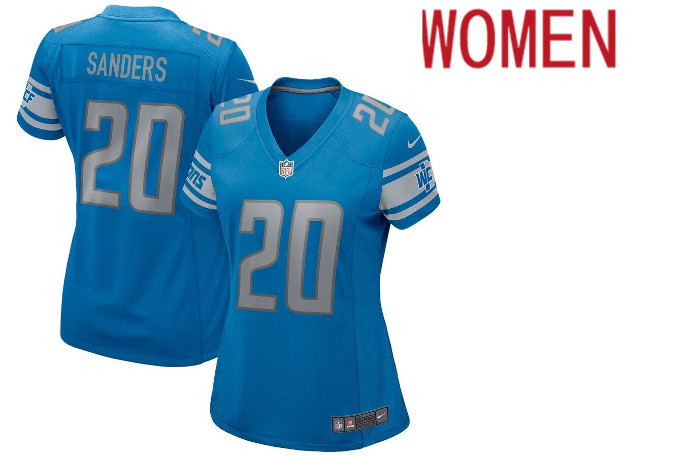 Women Detroit Lions #20 Barry Sanders Nike Blue Game Retired Player NFL Jersey->women nfl jersey->Women Jersey